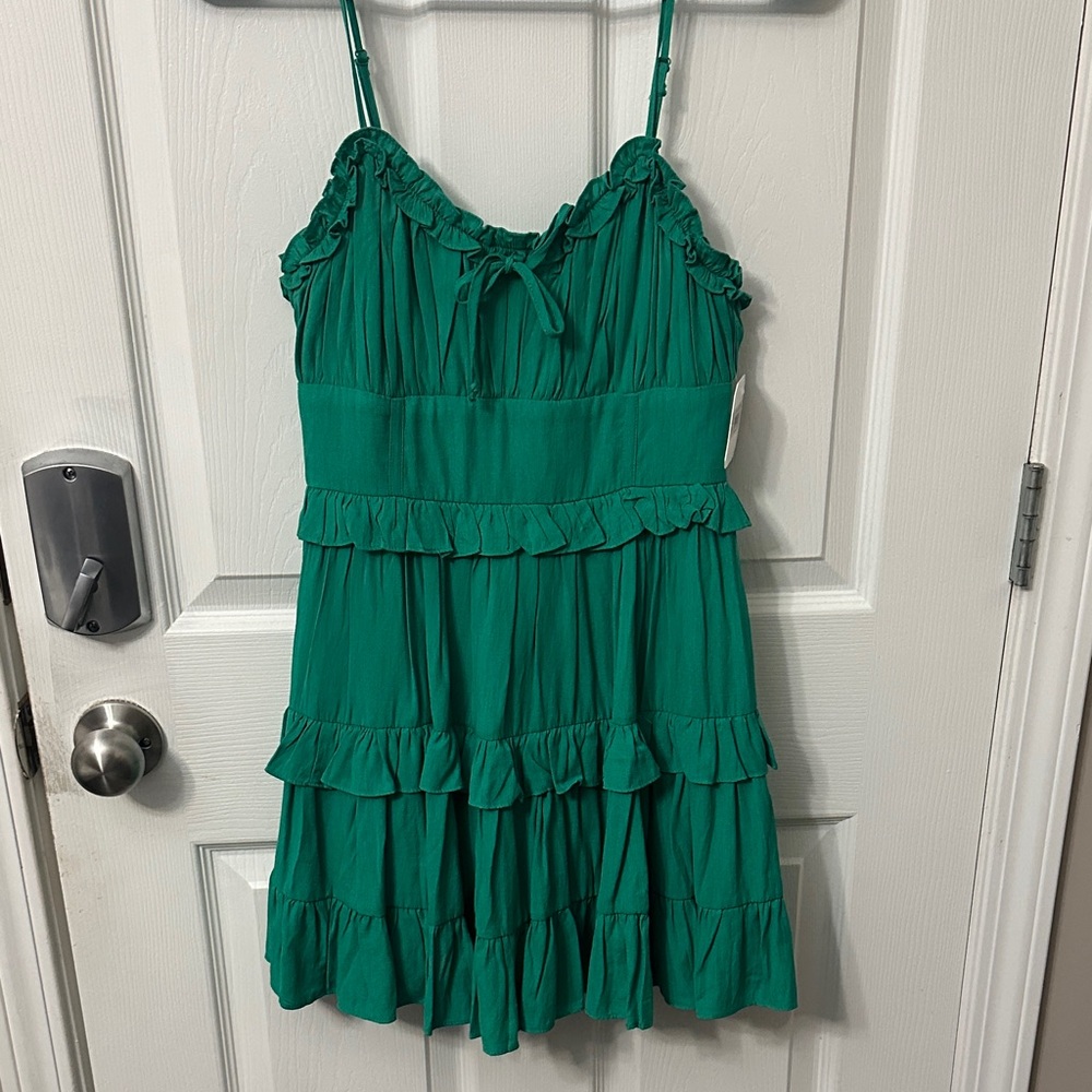 Altar’d State Green Ruffled Dress